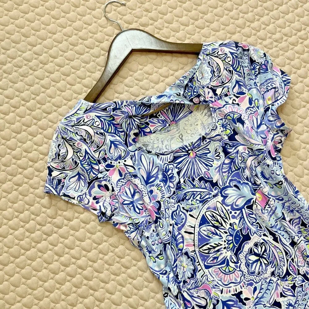 Lilly Pulitzer Size M Namastay Jungle BAY DRESS Short Sleeve Elephants NWOT - Image 6