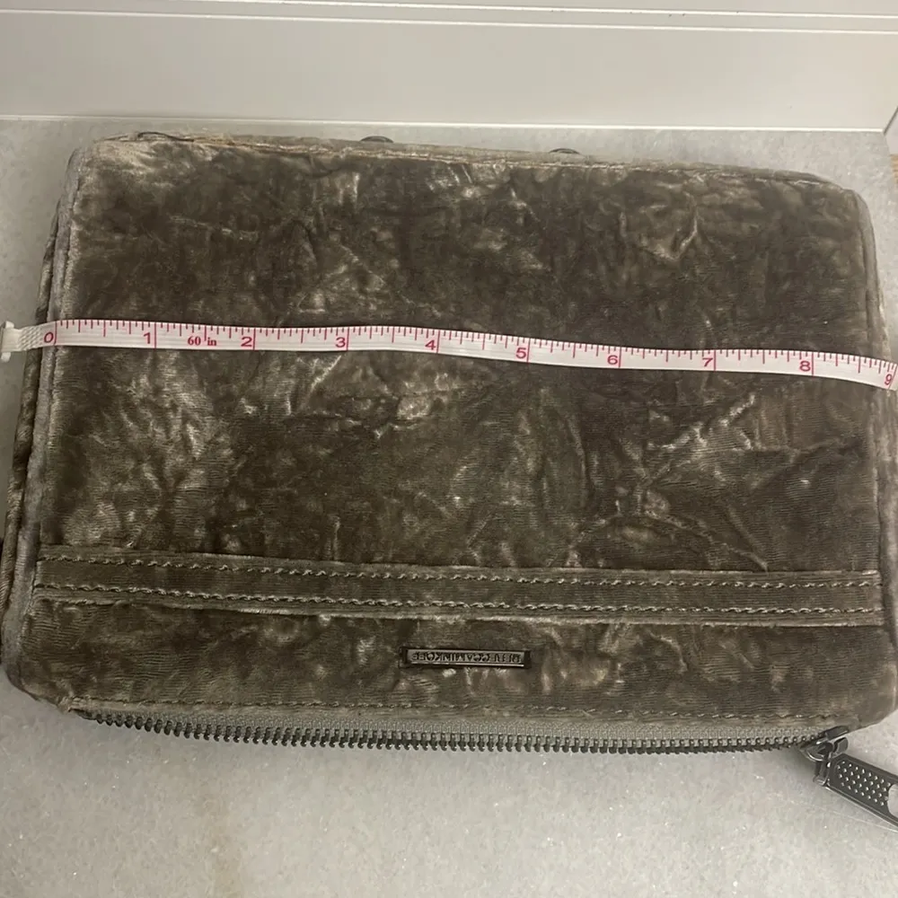 Rebecca Minkoff bag MAC Crushed Velvet Studded Gray Crossbody shoulder purse - Image 5