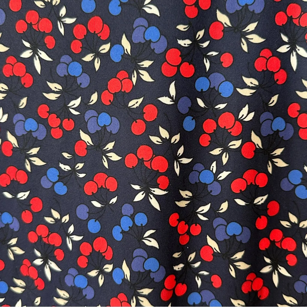 Ann Taylor cherry print stretch wrap blouse size M - Image 11