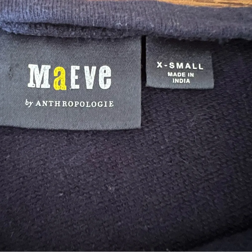 Maeve Anthropologie Beach Embroidered Sweatshirt Tee Riviera Cotton Shirt Sz XS - Image 6