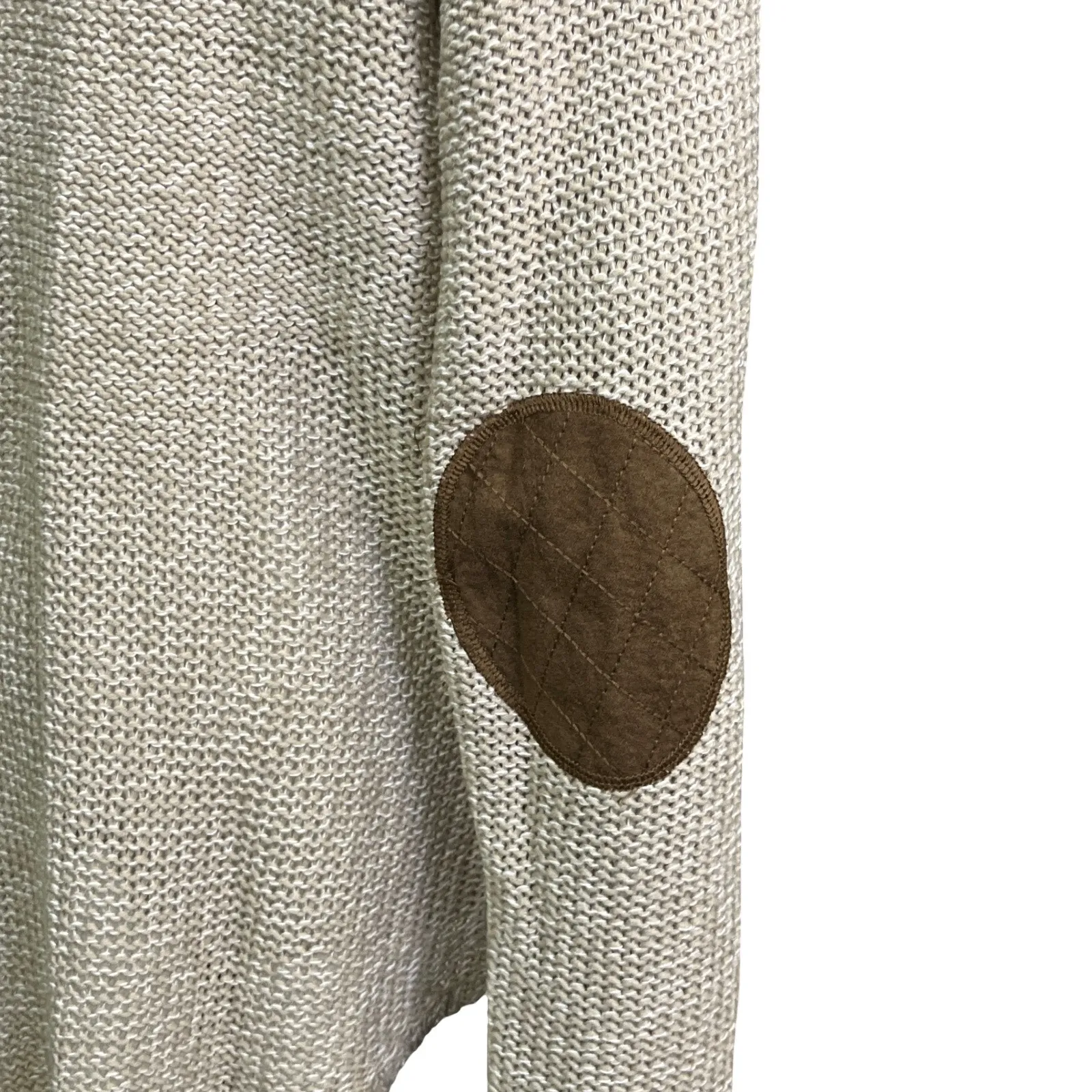 RDI Cuban Sand Twist Knit Sweater Women’s Large V Neck Elbow Patch Pullover - Image 8