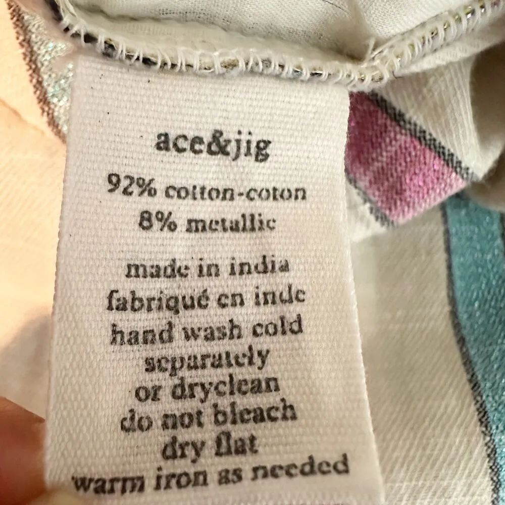 Ace & Jig Metallic Stripe Tiered Midi Dress Size XS - Image 6