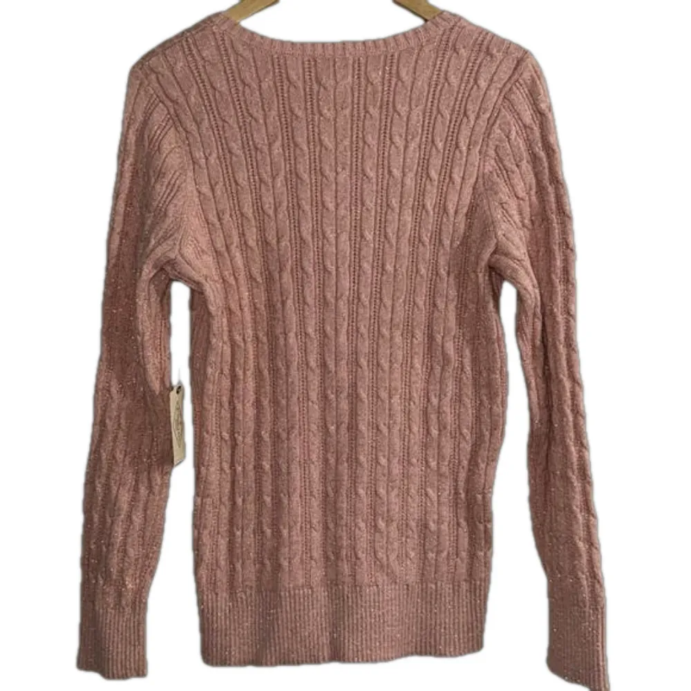 ST.JOHN’S BAY peachy, pink metallic sweater - Image 5