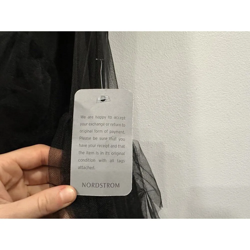 Betsy & Adam Black Ruffle Tulle Gown 10 NWOT - Image 3