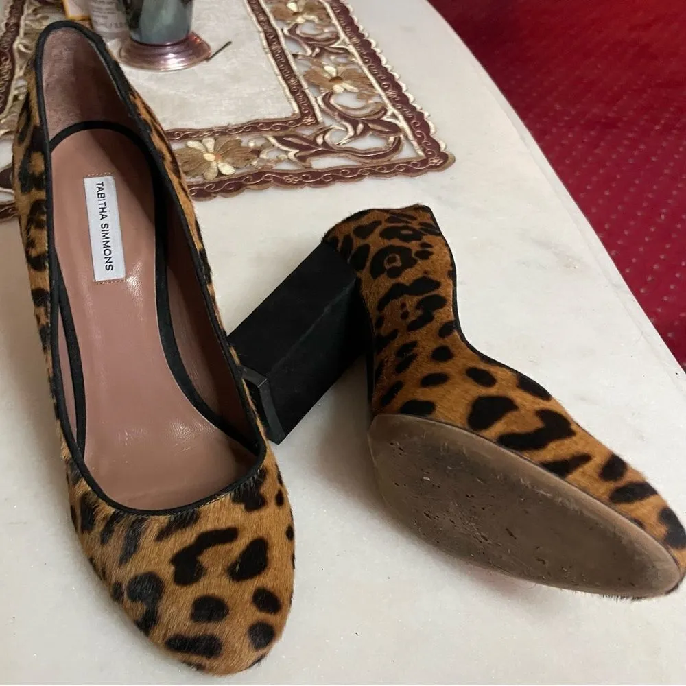 Tabitha Simmons Calf Hair Leopard Pumps - Image 3