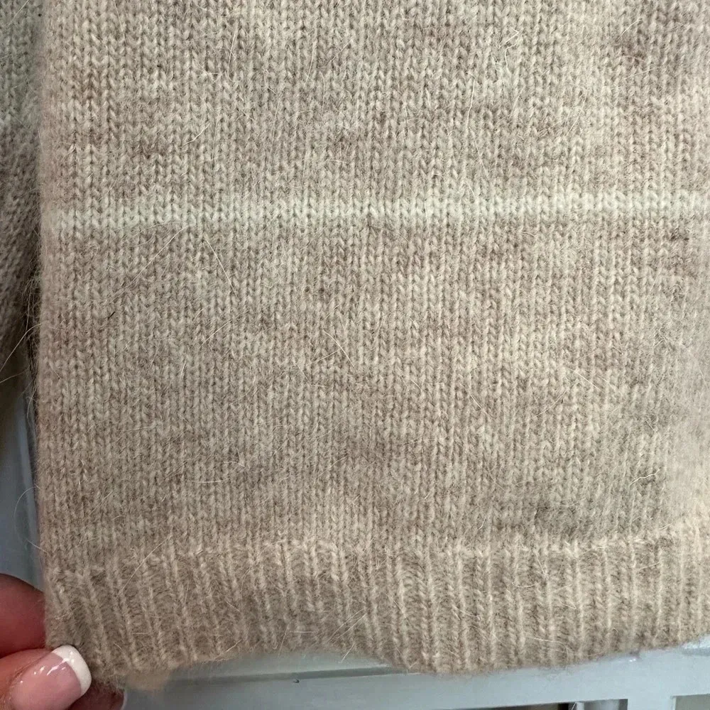 Vintage Anne Fogarty Knits 1960’s Angora Wool Button Down Cardigan Size Large L Tan - Image 7