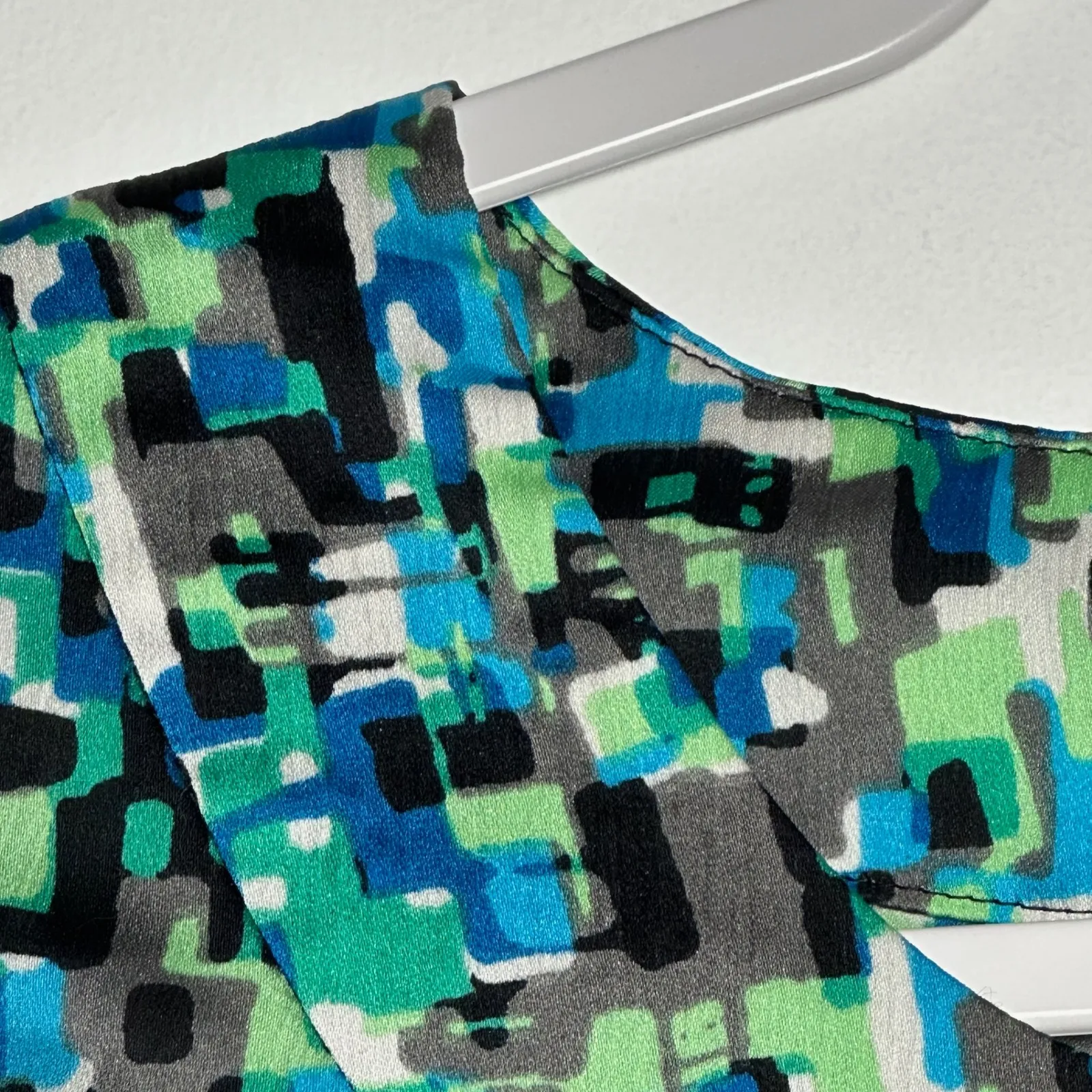 Kasper Separates Sleeveless Abstract Print Top Womens Size S Blue Green Gray - Image 7