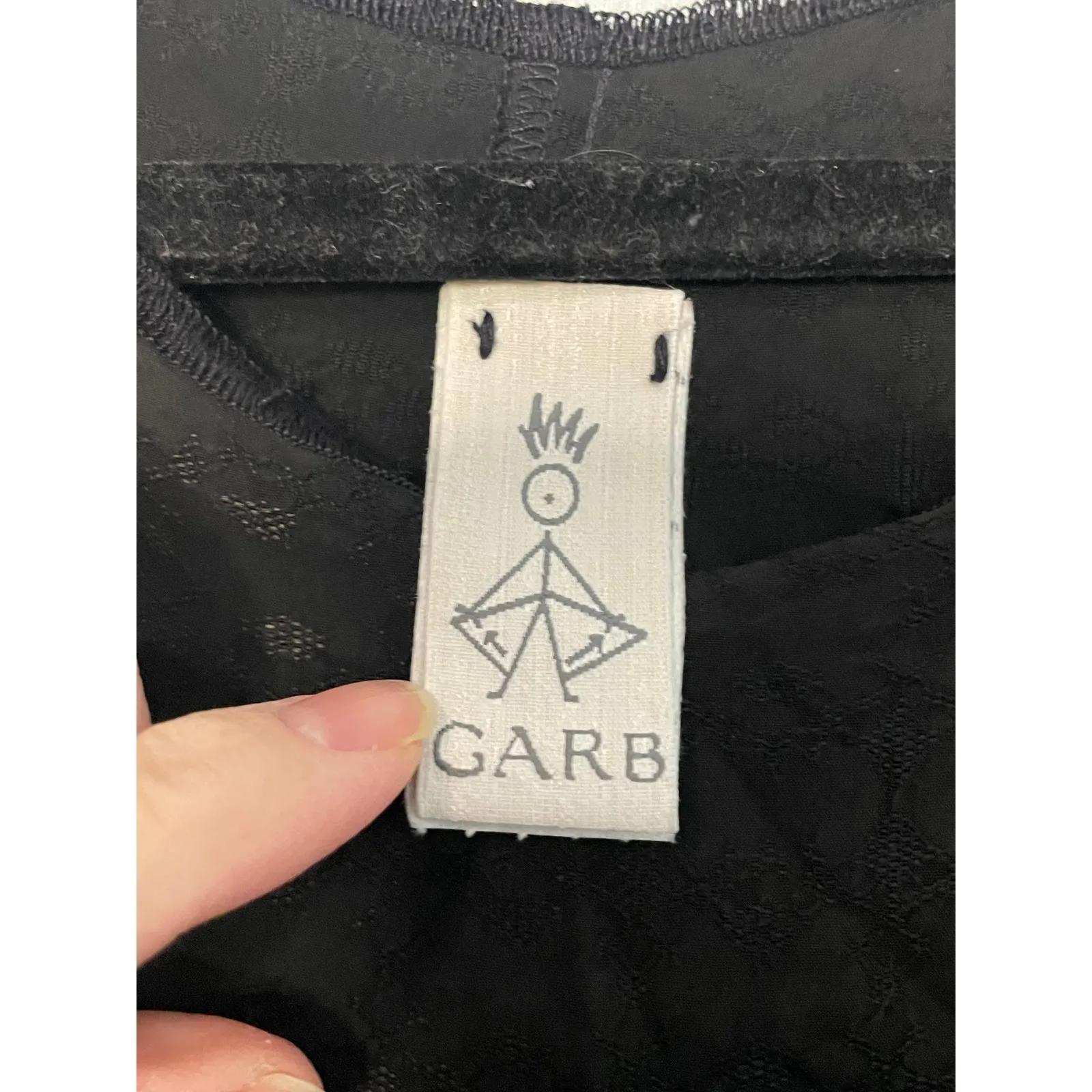 Garb Black Textured Long Sleeve Midi Dress Size Medium Style 1995 Made in USA - Image 9