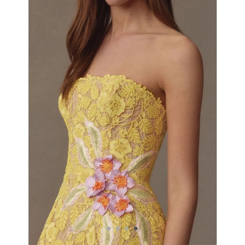 Helsi Elena Strapless 3D Floral Structured Lace Mini Dress XL - Image 5