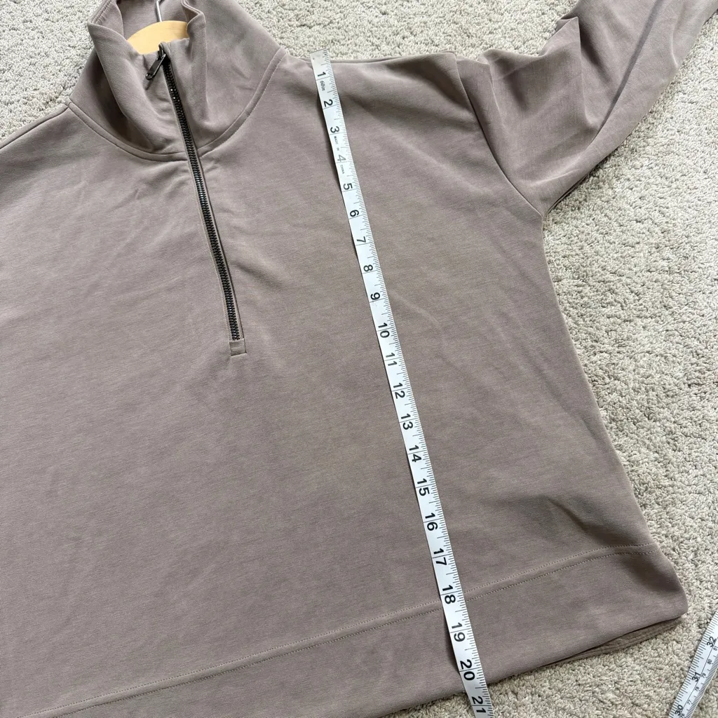 Athleta Women’s Seasoft Quarter Zip Top Longsleeve Crop Lengthin Quartz Size S - Image 10