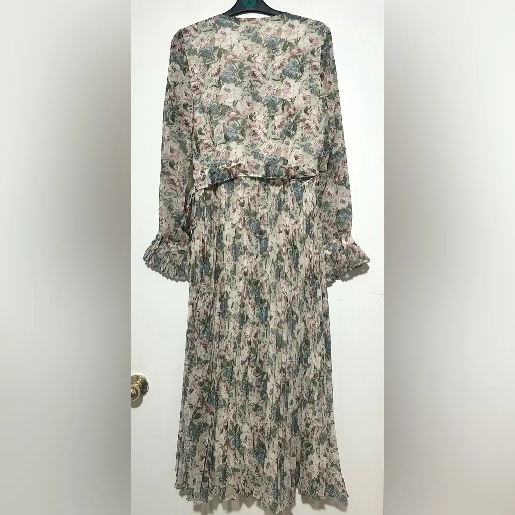 NWT En Saison Fleur Midi Dress Large Tan - Image 6