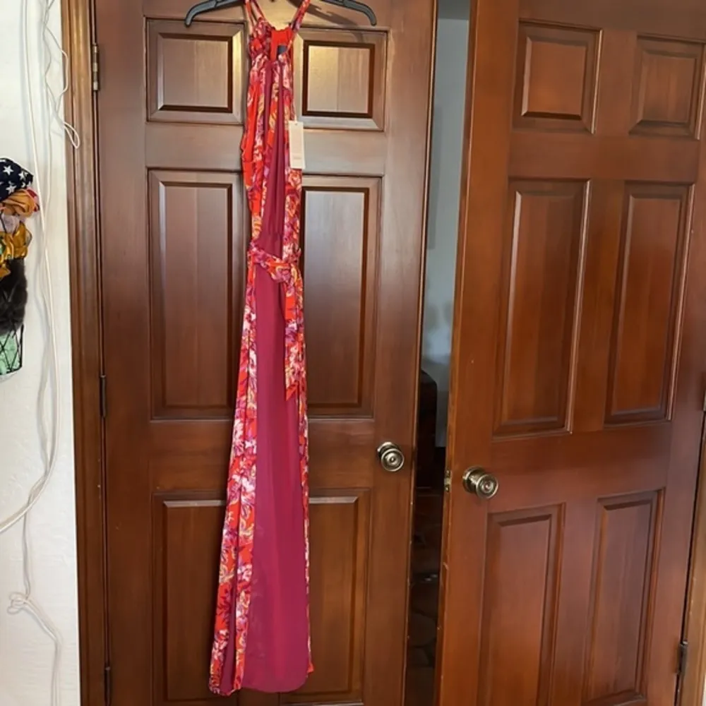 ModCloth floral print sheet panels maxi halter dress - Image 3