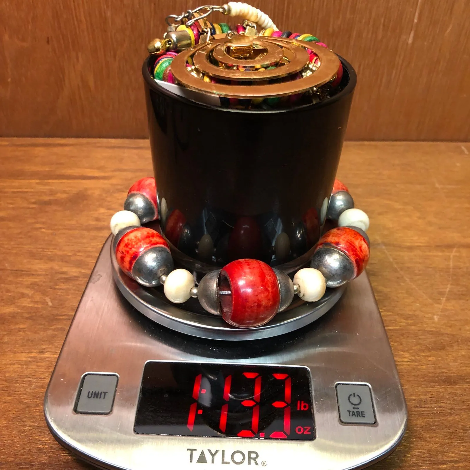 Gaudy Glam Jewelry Jar, 20+ Campy Casino Babe Vintage Jewelry Bundle Blue - Image 3