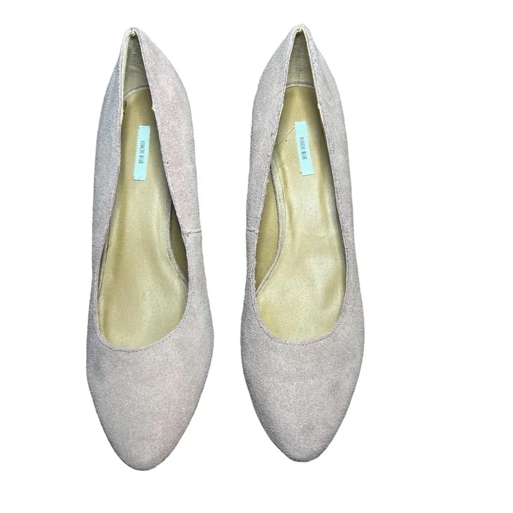 KIMCHI BLUE Nude Suede Heels - Image 2