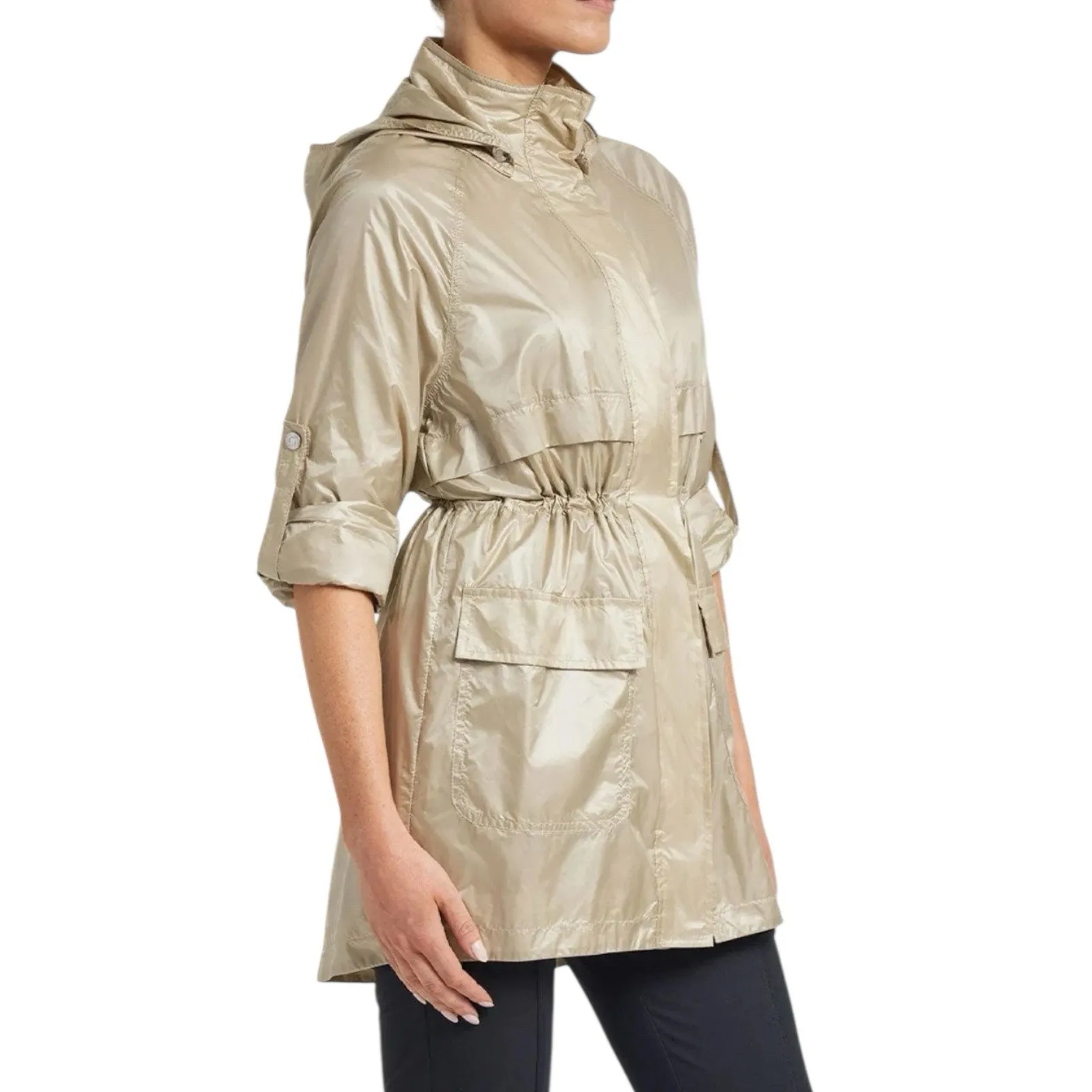 NWT Anatomie Ramona Windbreaker Jacket Champagne Size Small Tan - Image 2