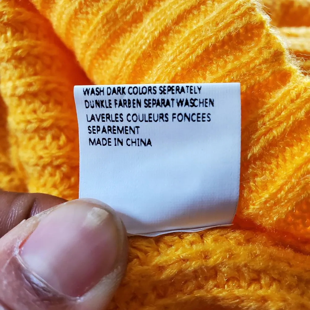 Zaful Women's Yellow Crop Turtleneck Knit Sweater Size S - Image 8