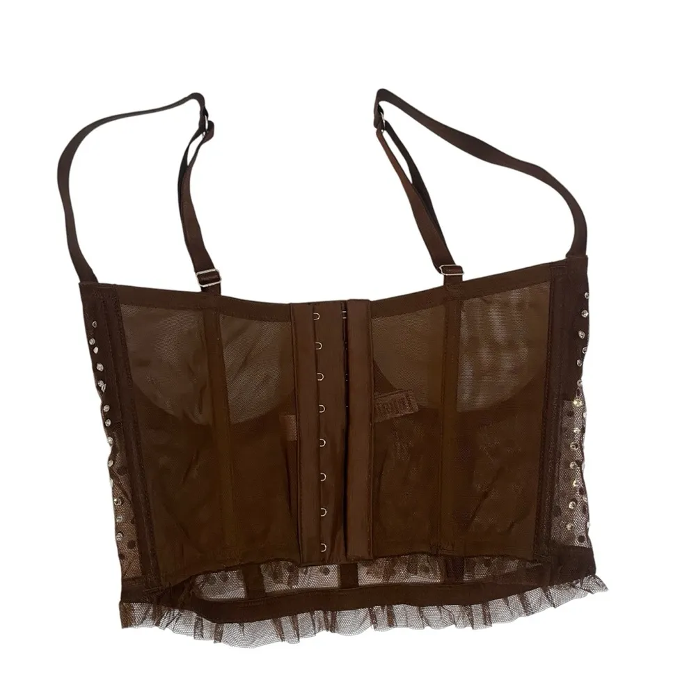 VICTORIAS SECRET DREAM ANGELS 32DD SHINE STRAP OPEN CUP SHIMMER BRA TOP Sheer - Image 2