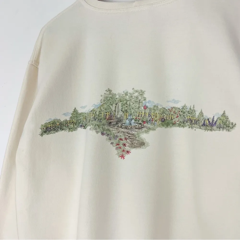 Vintage Garden Graphic Crewneck Sweatshirt | Size M White Size M - Image 12