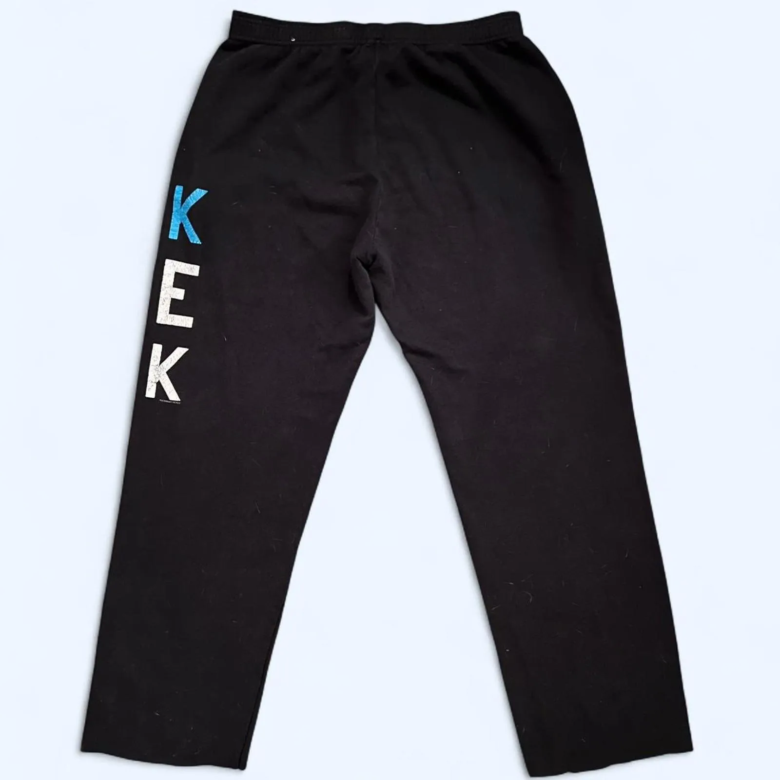 Black Victoria's Secret PINK wide leg sweatpants with blue & white logo Size XS - Image 5