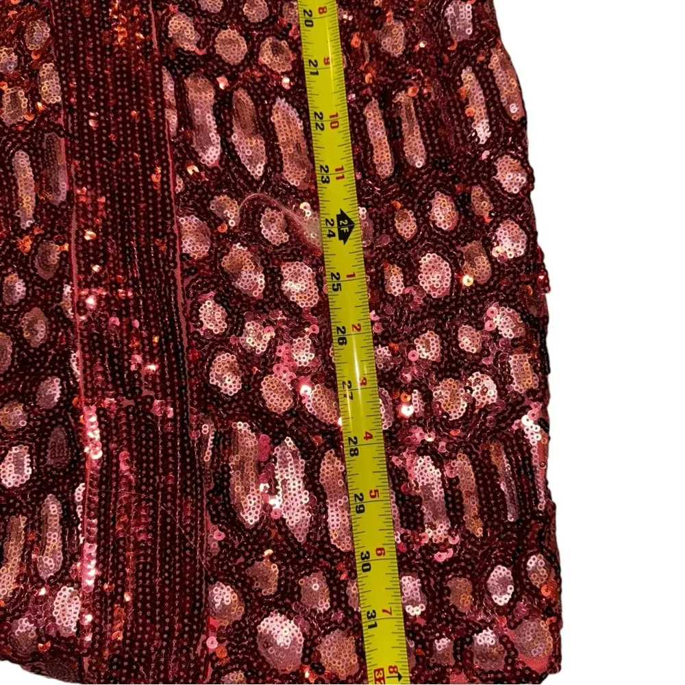 BeBe addiction pink sequined mini dresz - Image 8