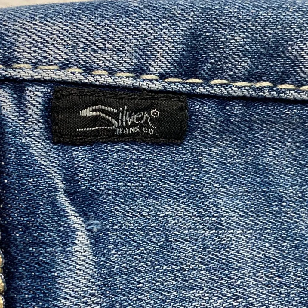 Silver Jeans Womens 28x33 Suki Bootcut Embroidered Mid Rise Stretch Dark Wash - Image 3