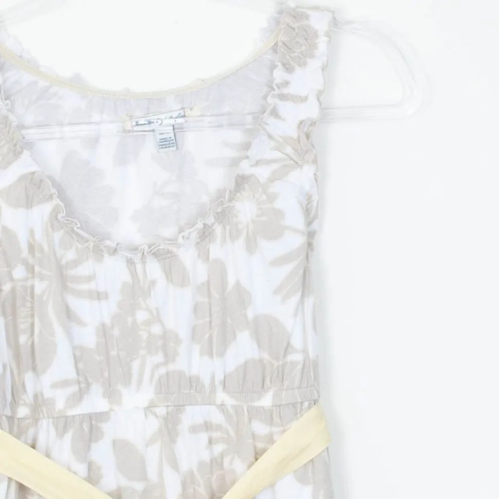 American Eagle Womens Floral Babydoll Ruffle Tank Top Size‎ M Tie Belt Y2K Boho - Image 2