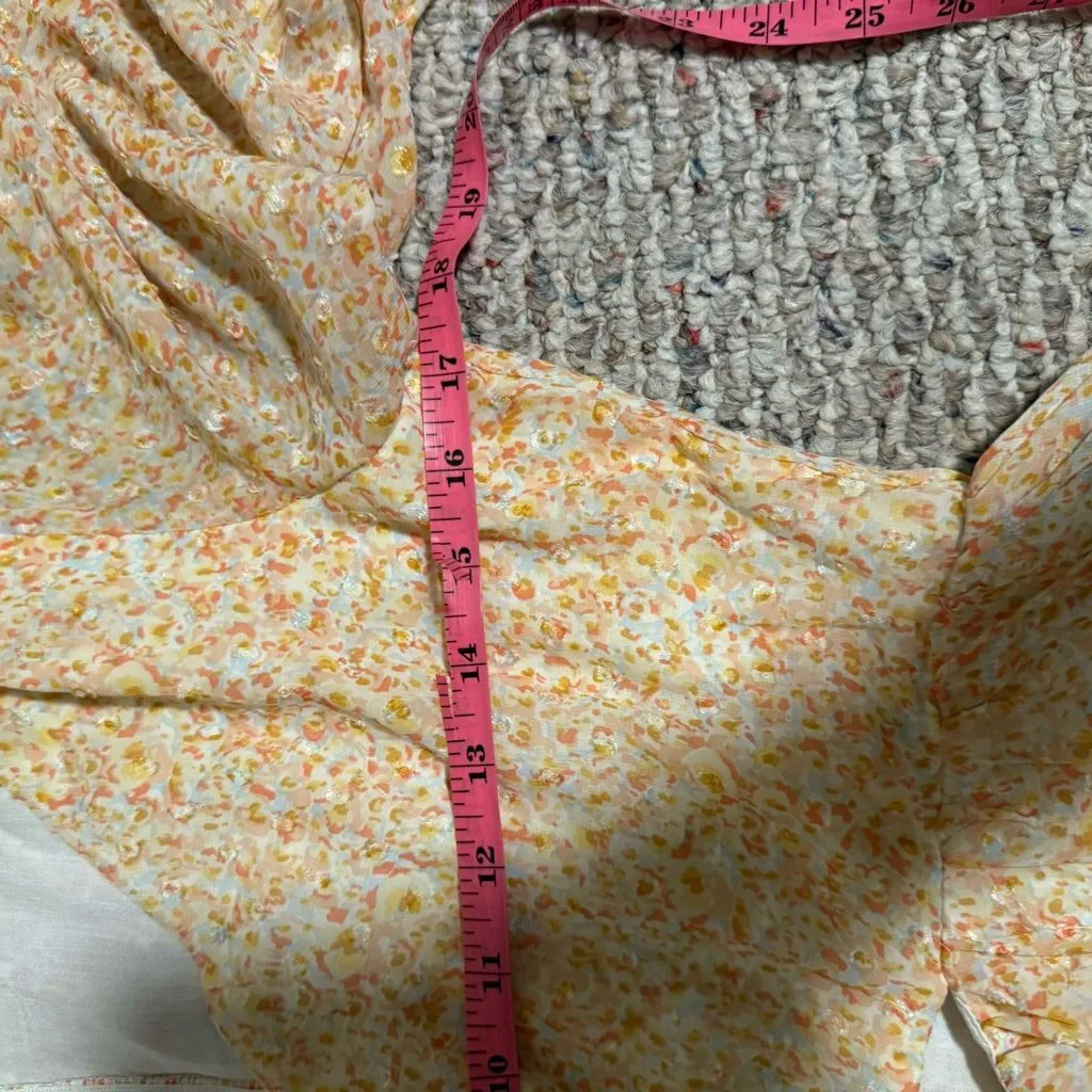 Petal & Pup Orange Floral Romper Long Sleeve Shorts Keyhole- Size 8 US - Image 7