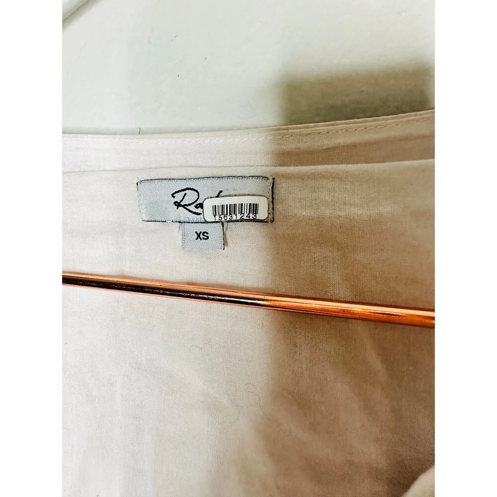 RAILS White Lace Cutout Flutter Sleeves Cotton Blend Tie Waist Gia Dress Size XS - Image 9