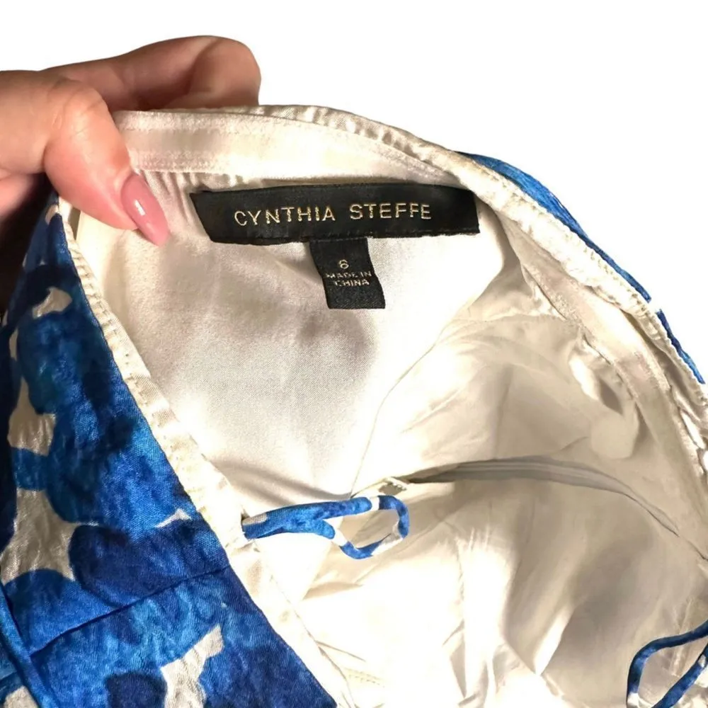 CYNTHIA STEFFE Silk‎ Floral Tiered Strapless Mini Dress Sz 6 - Image 2