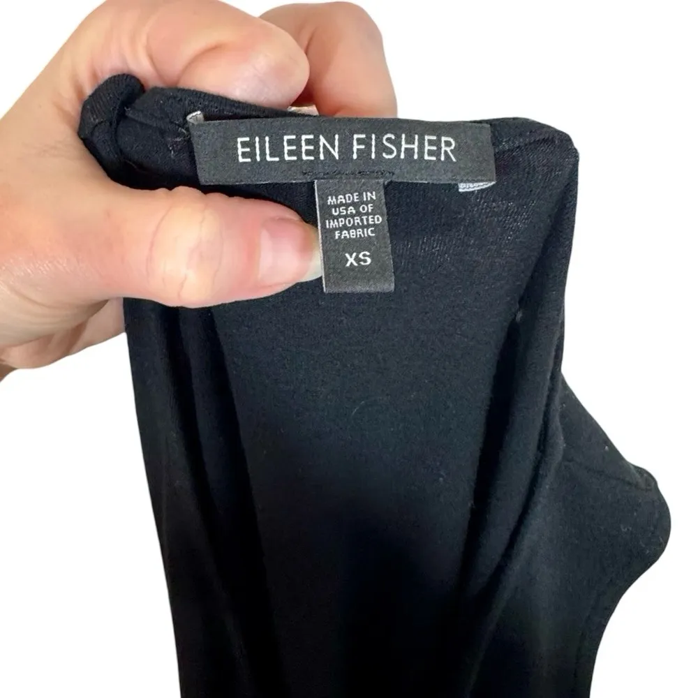 Eileen Fisher Asymmetrical Mesh Handkerchief Hem Sleeveless Jersey Dress - Image 7