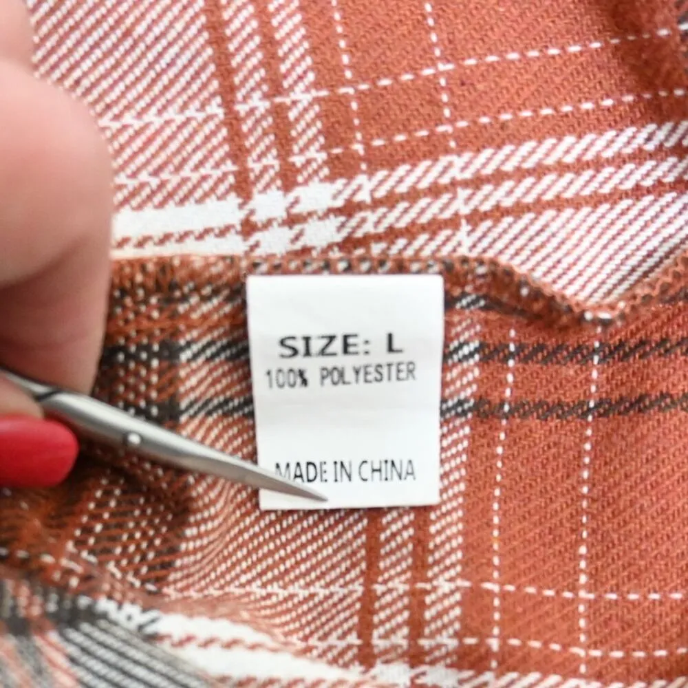 Amazon Womens L Plaid Long Sleeve Button Down Shirt - Image 8