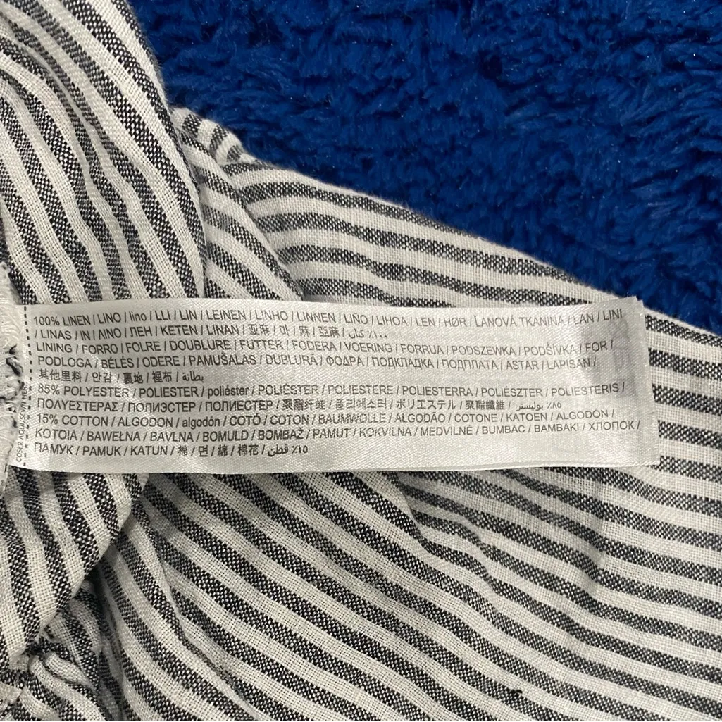 Mango Line Gray and White Striped High Waist Shorts Small - Image 8