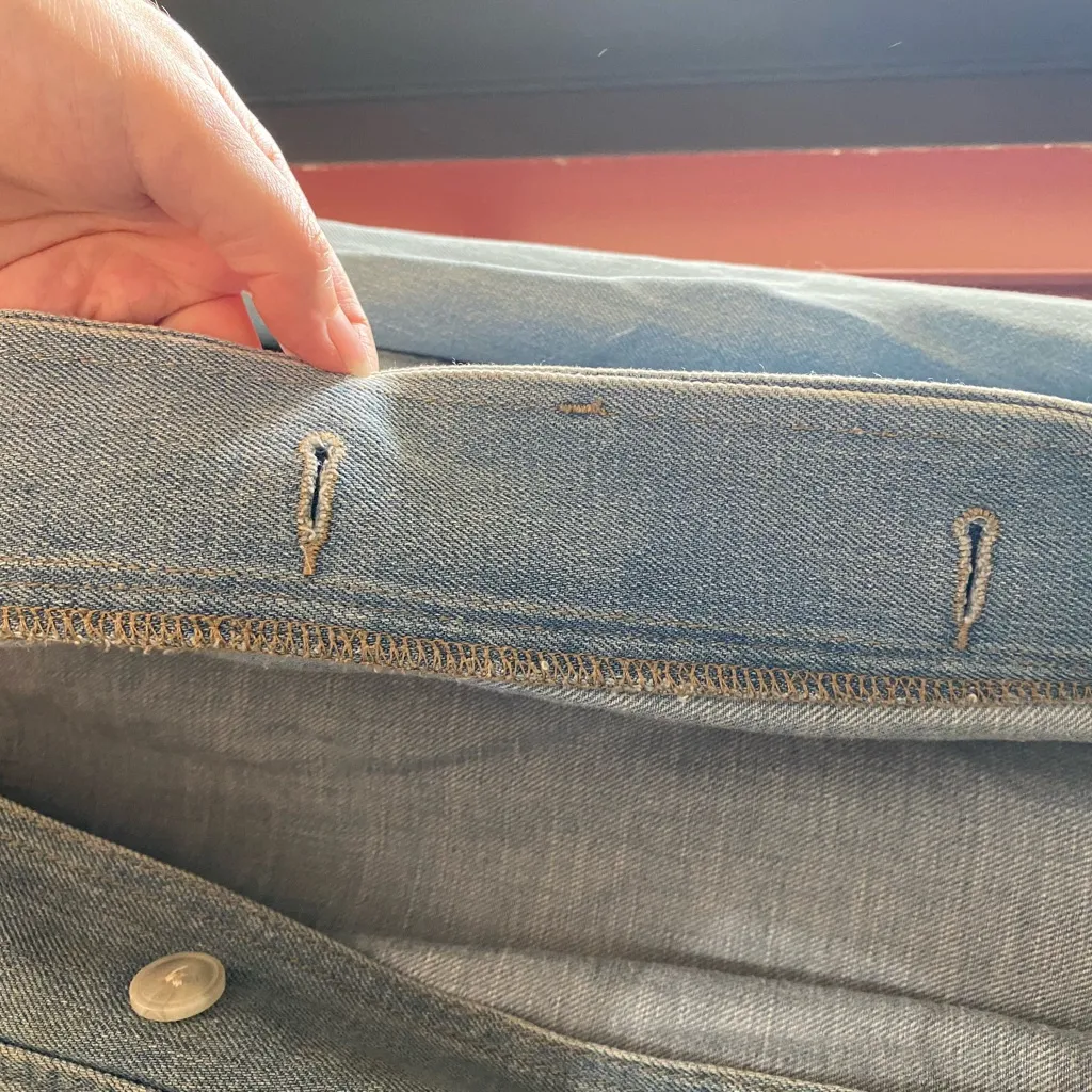 LOFT Light Wash‎ Cargo Cropped Big Pockets Blue Jean Denim Jacket Size XL - Image 5