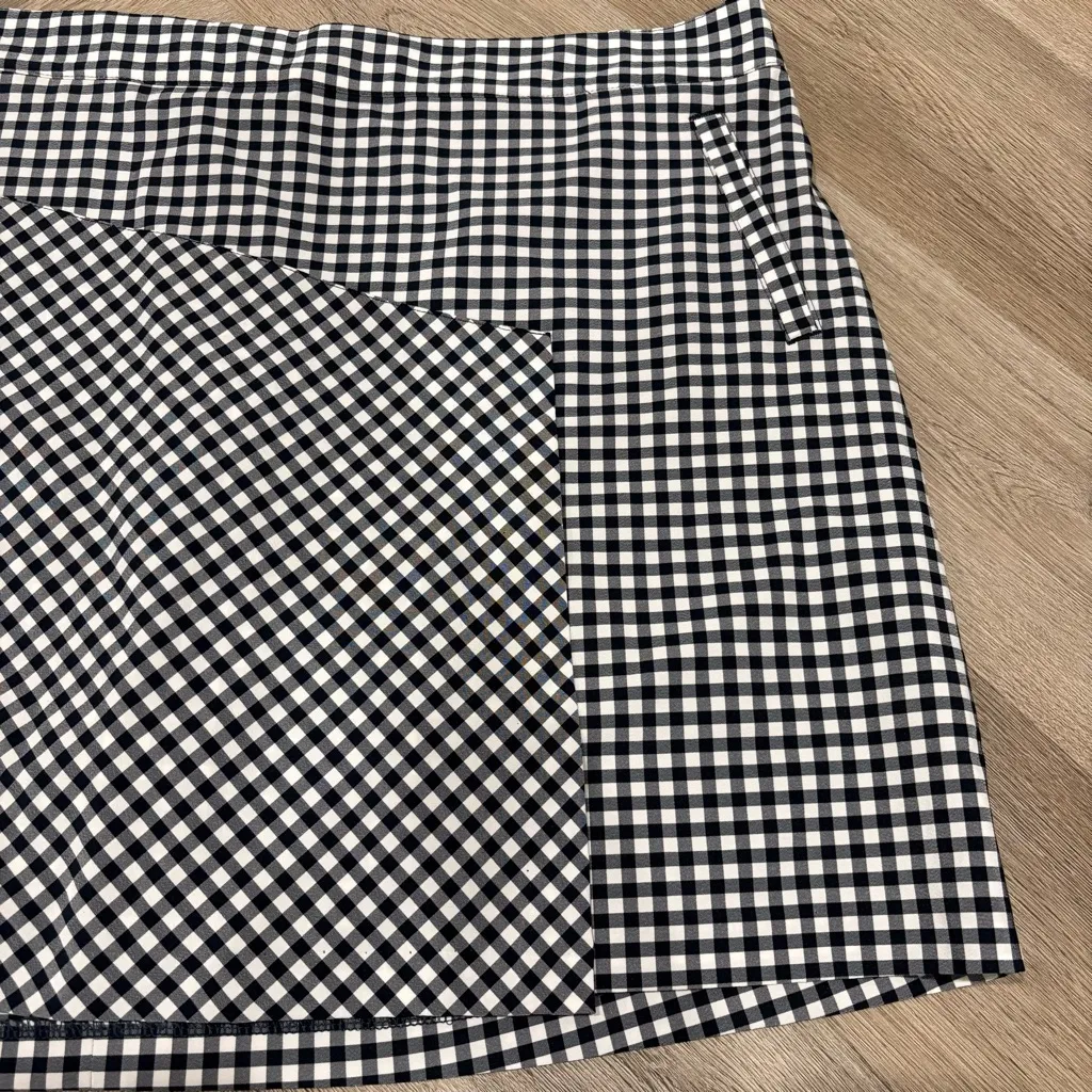 Lady Hagan golf skirt Navy gingham check windowpane wrap style skort Size 16 - Image 5