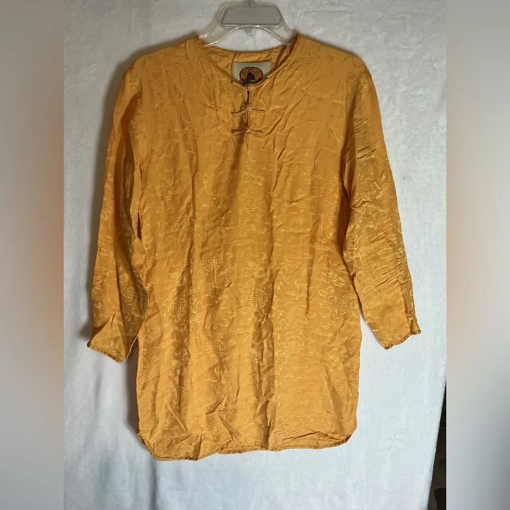 Shanghai Tang Golden Patterned Blouse Yellow - Image 3