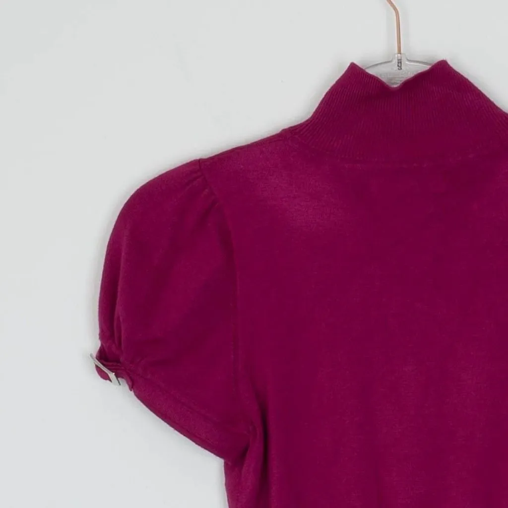 Express Womens Mock Neck Sweater Size‎ XS Puff Sleeve Y2K Preppy Career Work - Image 9