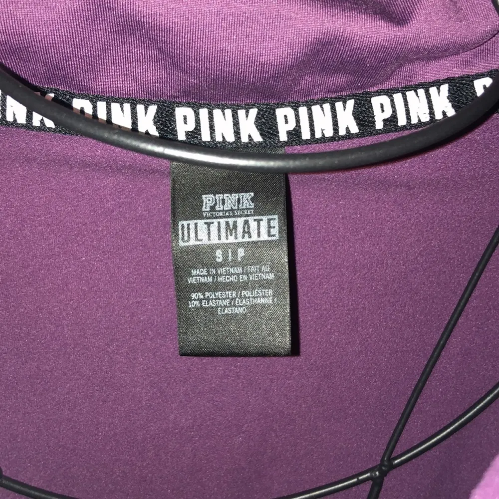Victoria’s Secret PINK quarter zip sweatshirt ultimate size small purple workout - Image 4