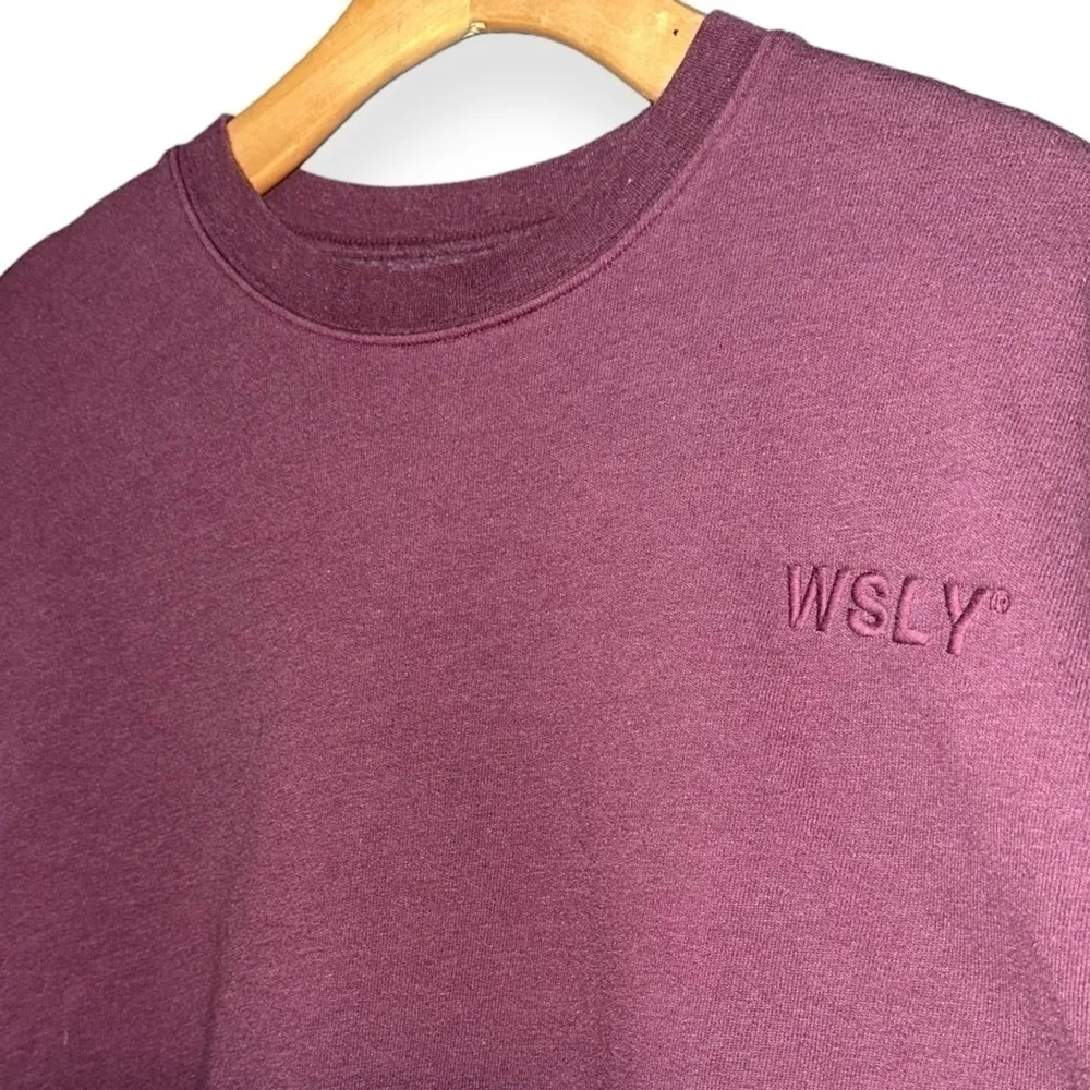 WSLY Women’s Size XS Purple Plum Ombré Dip Dye Ecosoft Crew Neck Sweatshirt - Image 5