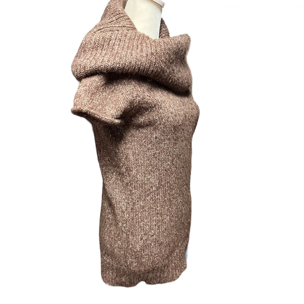 Y2k BCBGMaxazria cowl neck short sleeve long wool blend sweater size medium - Image 4