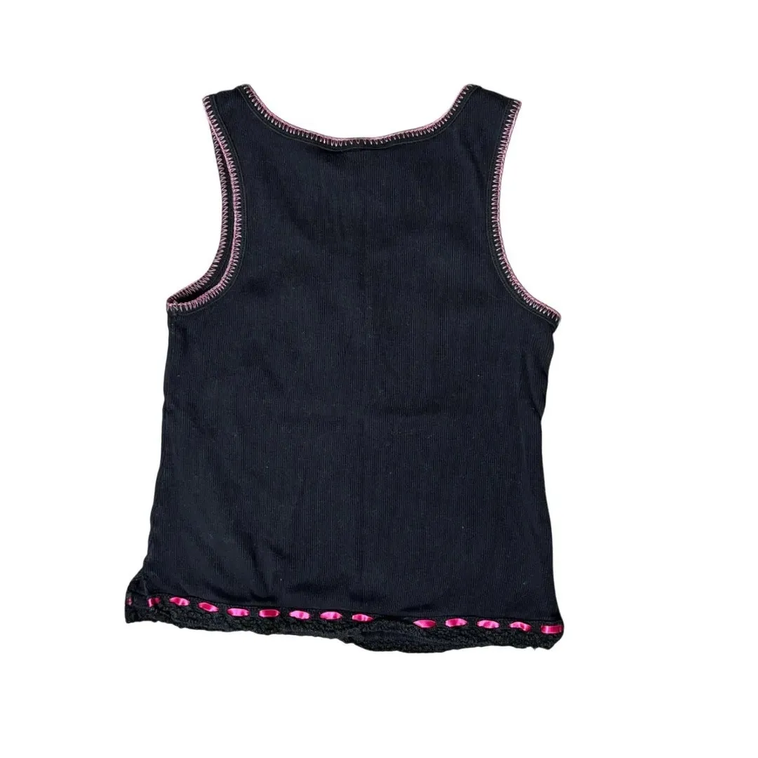 EXPRESS Y2K  Dark Coquette ribbed tank medium - Image 2