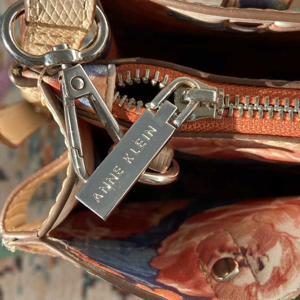 Anne Klein Bonded Satchel Triple Compartment Taupe Neutral Spring Crossbody - Image 10