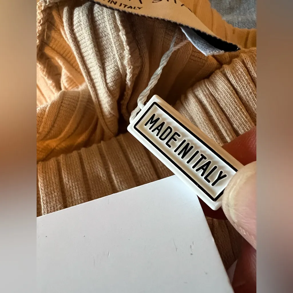 Valentina Shah Italy x Revolve Leggings Patricia Knit Pants Beige NWT Size XS/S - Image 4