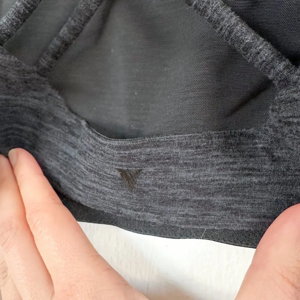 Heathered Dark Gray Strappy Sports Bra - Image 5