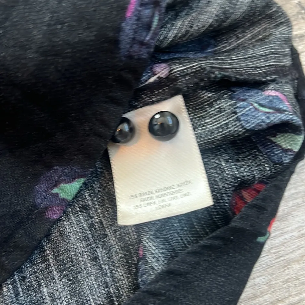 Maeve Anthropologie Linen Blend Gardenia Floral  Blouse Puff Sleeve Sz M #165 - Image 5