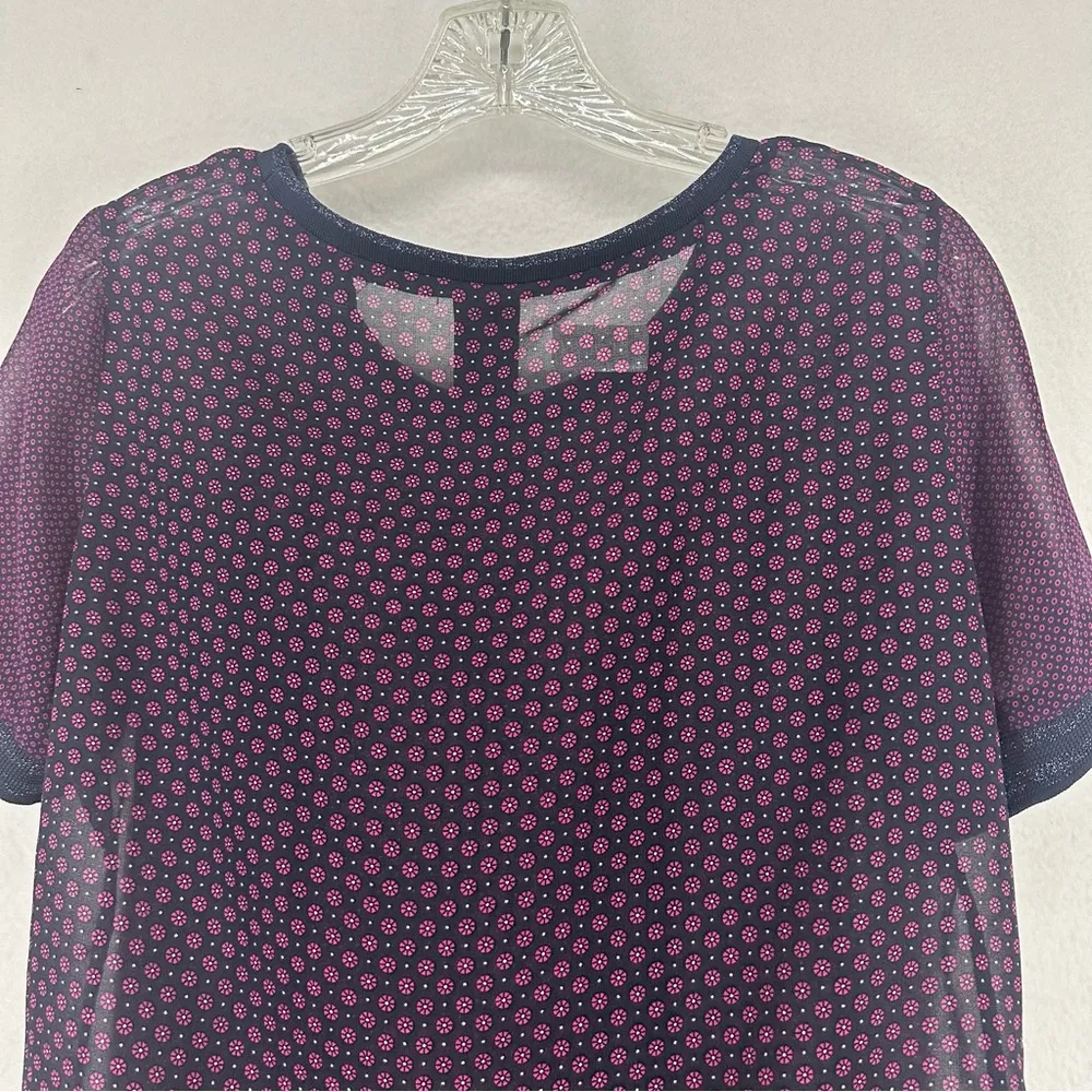 Scotch & Soda Sheer Floral Short Sleeve Blouse Shirt Womens 1 Red - Image 6