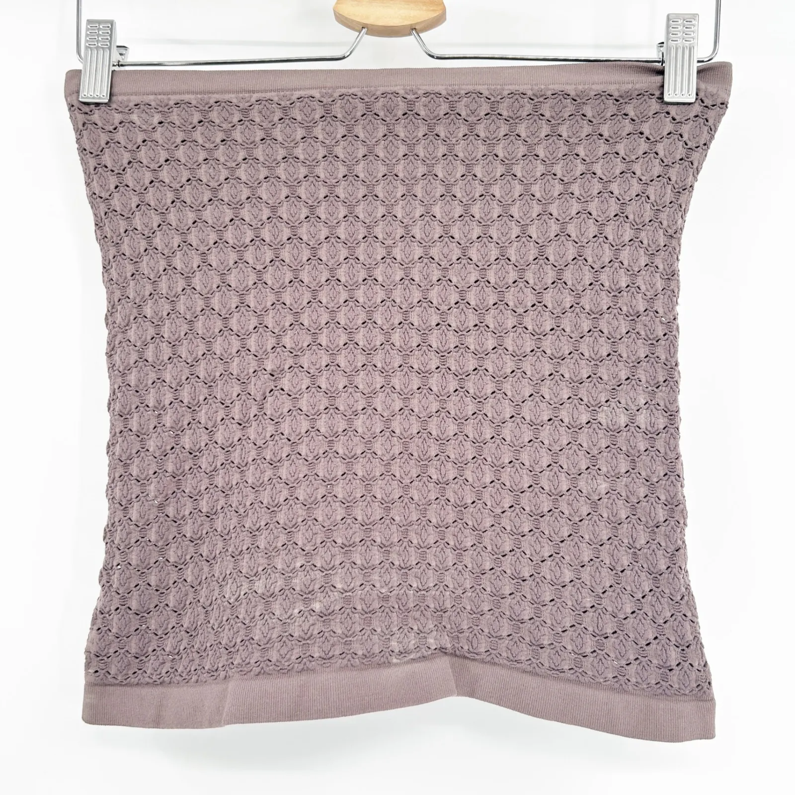 Free People Intimately FP Seamless Diamond Crochet Knit Tube Top Mesh Size M L - Image 2