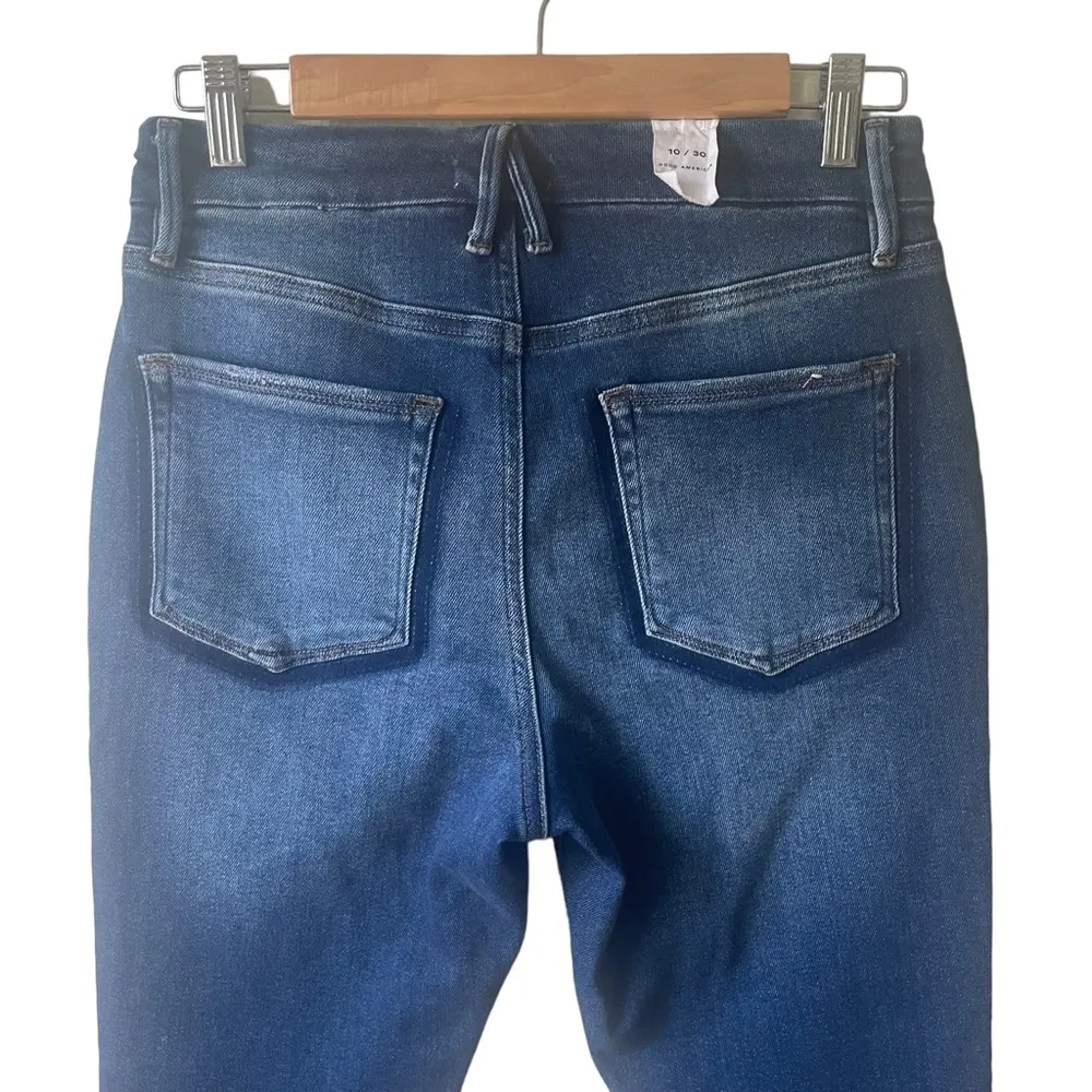 Good American Good Legs Crop Shadow Pockets in INDIGO008 Wash Size 10 / 30 NWOT - Image 5