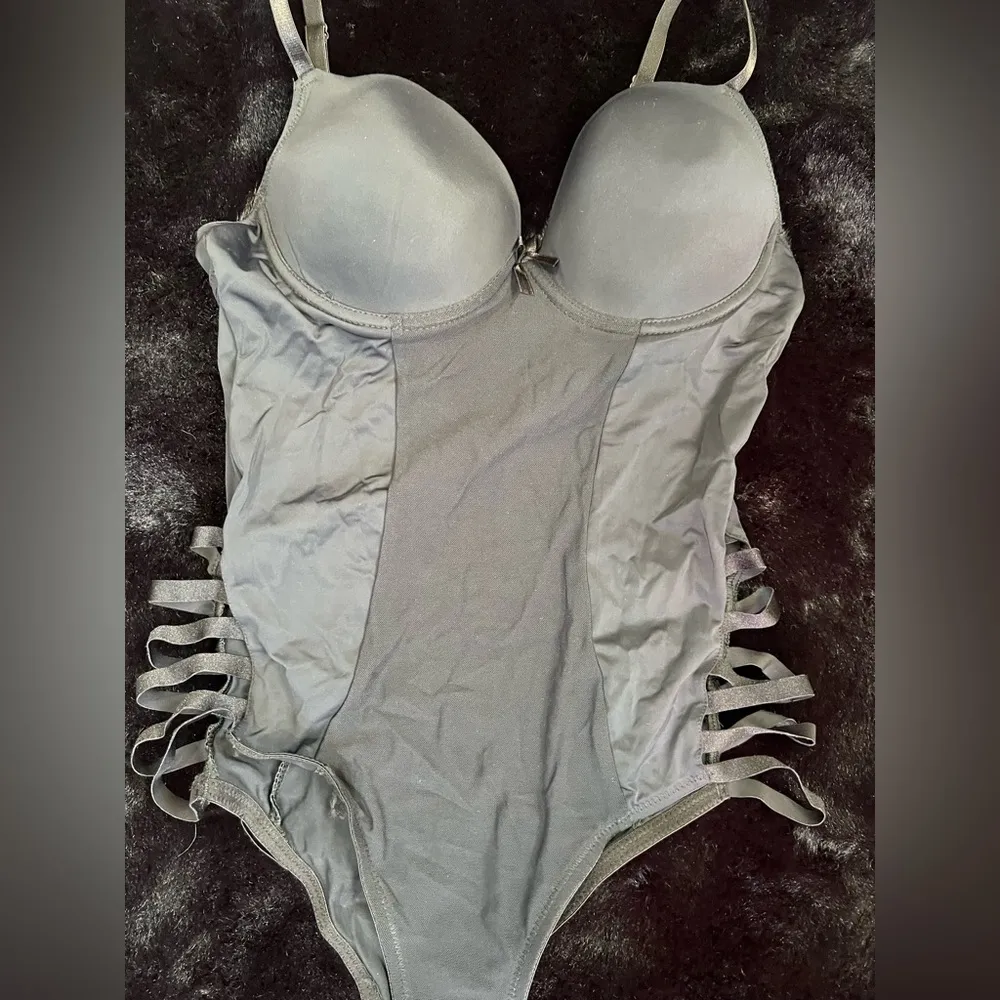 Prima Valentina Black Cutout Strappy Bodysuit - Image 3