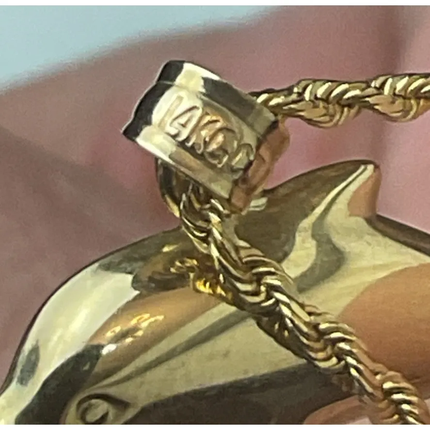 10K Solid Yellow Gold Dolphin Anklet Bracelet - Image 11