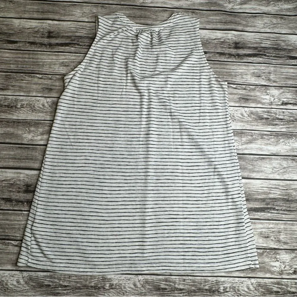 Old Navy Women's Striped Sleeveless Sweater White Black XST XS Extra Small TALL - Image 4